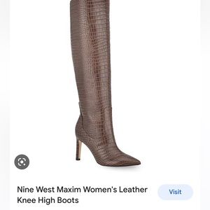 Crocco brown knew high Nine West boots NEW size 8M